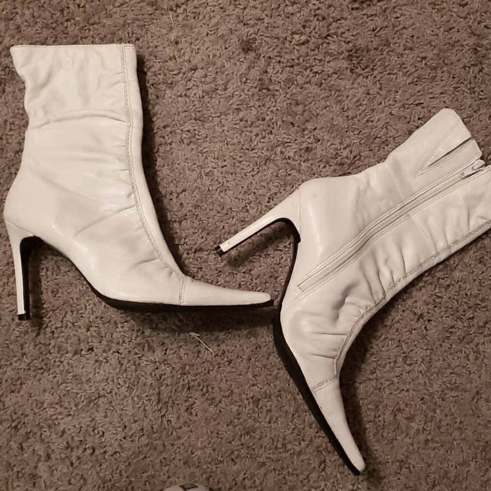 Bronx white ankle boots